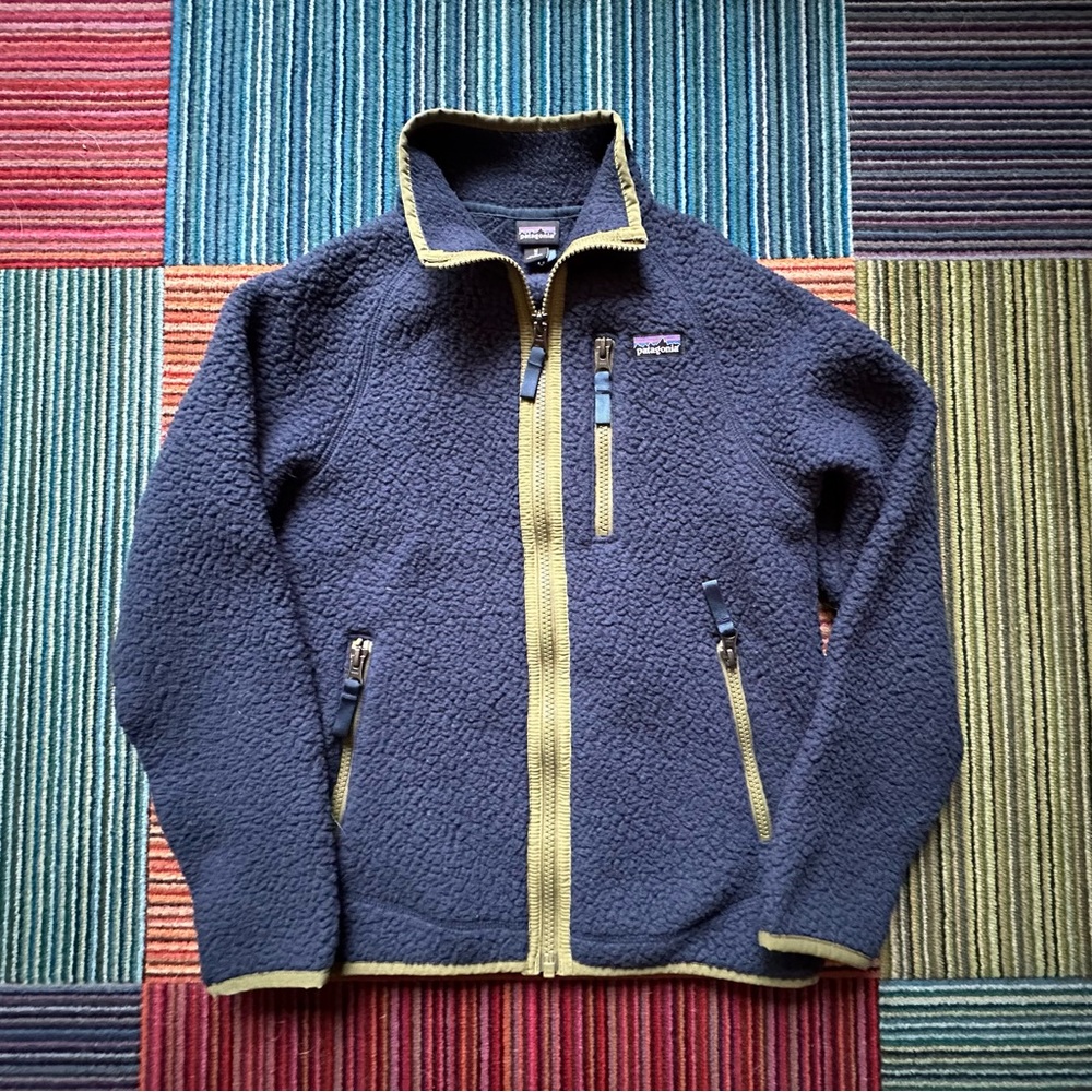 Patagonia Blue and Green Kid’s Retro Pile Fleece Jacket